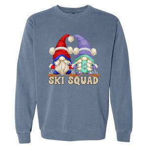 Cute Ski Squad Gnome Graphic For Ski Mom And Dad Love Skiing Great Gift Garment-Dyed Sweatshirt