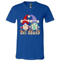 Cute Ski Squad Gnome Graphic For Ski Mom And Dad Love Skiing Great Gift V-Neck T-Shirt