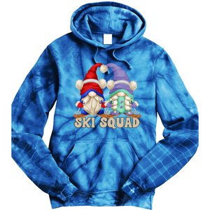 Cute Ski Squad Gnome Graphic For Ski Mom And Dad Love Skiing Great Gift Tie Dye Hoodie