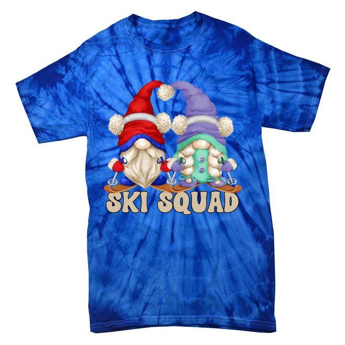 Cute Ski Squad Gnome Graphic For Ski Mom And Dad Love Skiing Great Gift Tie-Dye T-Shirt