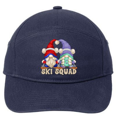 Cute Ski Squad Gnome Graphic For Ski Mom And Dad Love Skiing Great Gift 7-Panel Snapback Hat