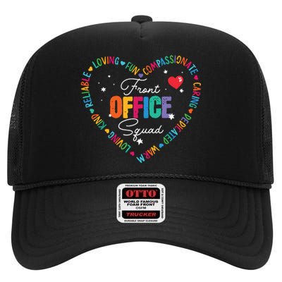 Cute School Secretary Admin Appreciation Front Office Squad High Crown Mesh Back Trucker Hat