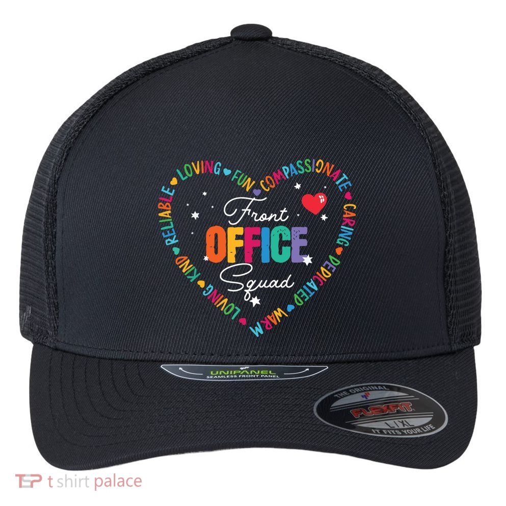 Cute School Secretary Admin Appreciation Front Office Squad Flexfit Unipanel Trucker Cap