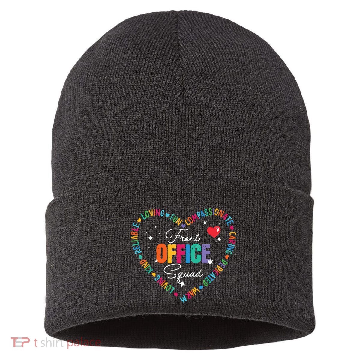 Cute School Secretary Admin Appreciation Front Office Squad Sustainable Knit Beanie