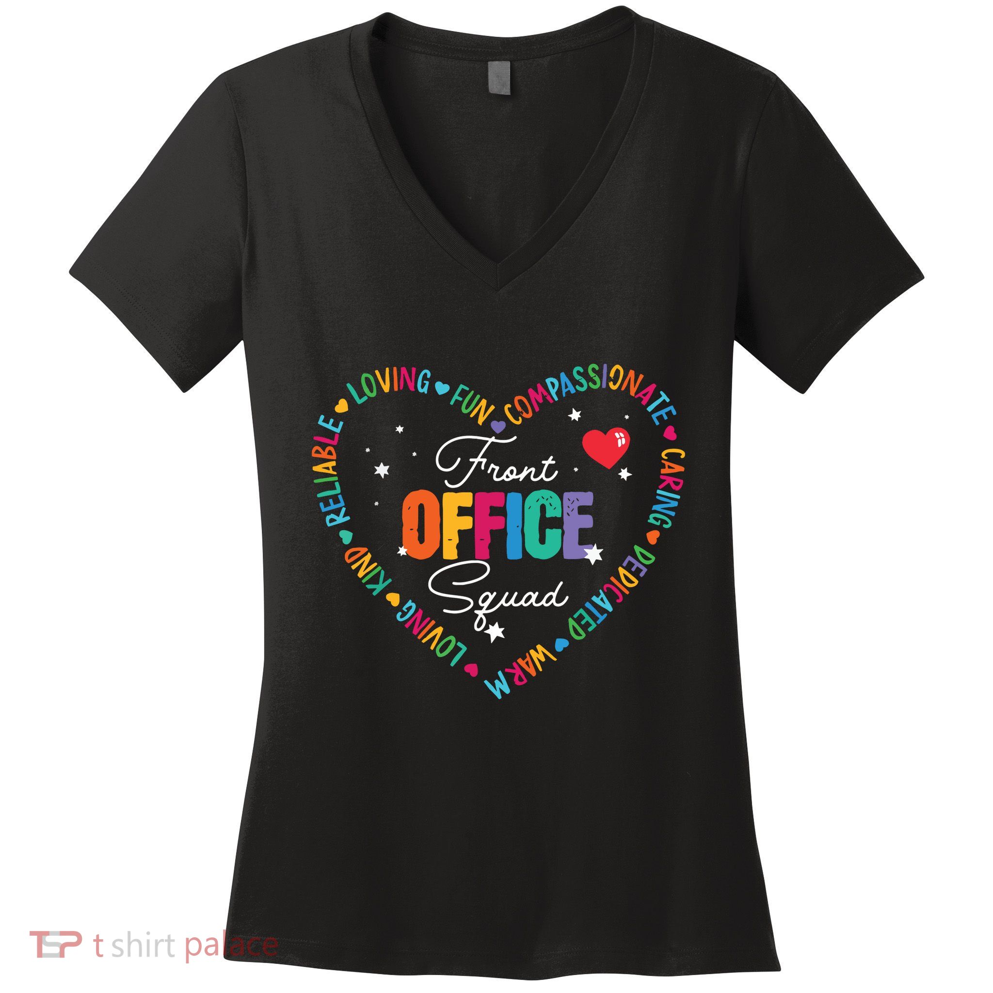 Cute School Secretary Admin Appreciation Front Office Squad Women's V-Neck T-Shirt
