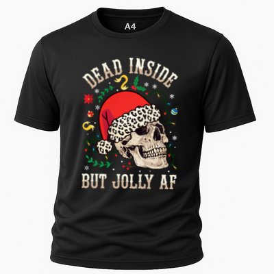 Christmas Skeleton Santa Hat Dead Inside But Jolly Af Xmas Gift Performance Shirt
