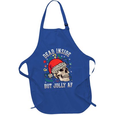 Christmas Skeleton Santa Hat Dead Inside But Jolly Af Xmas Gift Apron