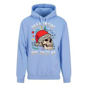 Christmas Skeleton Santa Hat Dead Inside But Jolly Af Xmas Gift Unisex Surf Hoodie