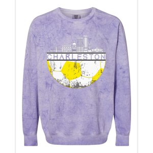 Charleston Skyline Soccer Champs Soccer Sports Fan Cool Colorblast Crewneck Sweatshirt