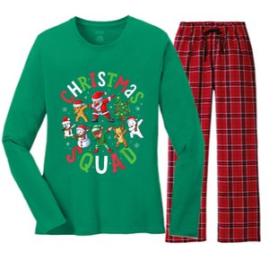 Christmas Squad Santa Dabbing Elf Family Matching Pajamas Women's Long Sleeve Flannel Pajama Set 