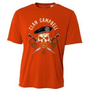 Campbell Surname Scottish Clan Skull Tam Dirks Tartan Badge Cooling Performance Crew T-Shirt