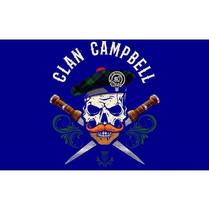 Campbell Surname Scottish Clan Skull Tam Dirks Tartan Badge Bumper Sticker