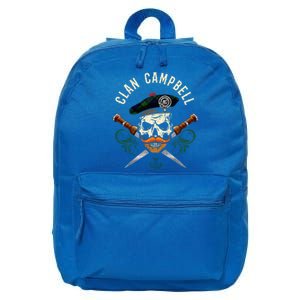 Campbell Surname Scottish Clan Skull Tam Dirks Tartan Badge 16 in Basic Backpack