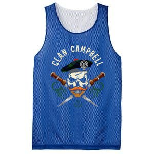 Campbell Surname Scottish Clan Skull Tam Dirks Tartan Badge Mesh Reversible Basketball Jersey Tank