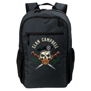 Campbell Surname Scottish Clan Skull Tam Dirks Tartan Badge Daily Commute Backpack