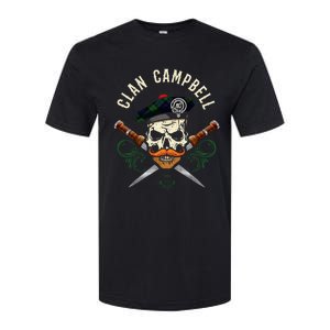 Campbell Surname Scottish Clan Skull Tam Dirks Tartan Badge Softstyle CVC T-Shirt