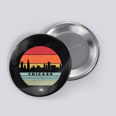 Chicago Souvenir Shirt. Retro Style USA Skyline Button