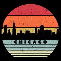 Chicago Souvenir Shirt. Retro Style USA Skyline Drawstring Bag