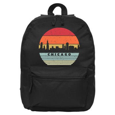 Chicago Souvenir Shirt. Retro Style USA Skyline 16 in Basic Backpack