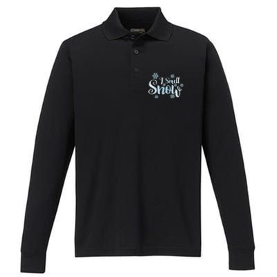 Cute Snowflakes Snowy Winter Holiday Christmas Performance Long Sleeve Polo