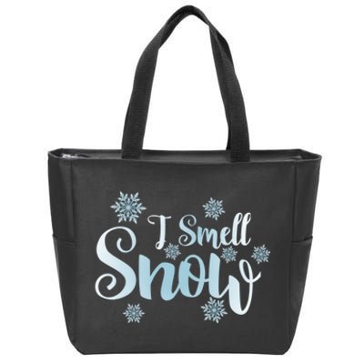 Cute Snowflakes Snowy Winter Holiday Christmas Zip Tote Bag