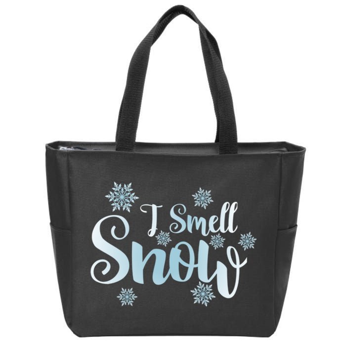 Cute Snowflakes Snowy Winter Holiday Christmas Zip Tote Bag