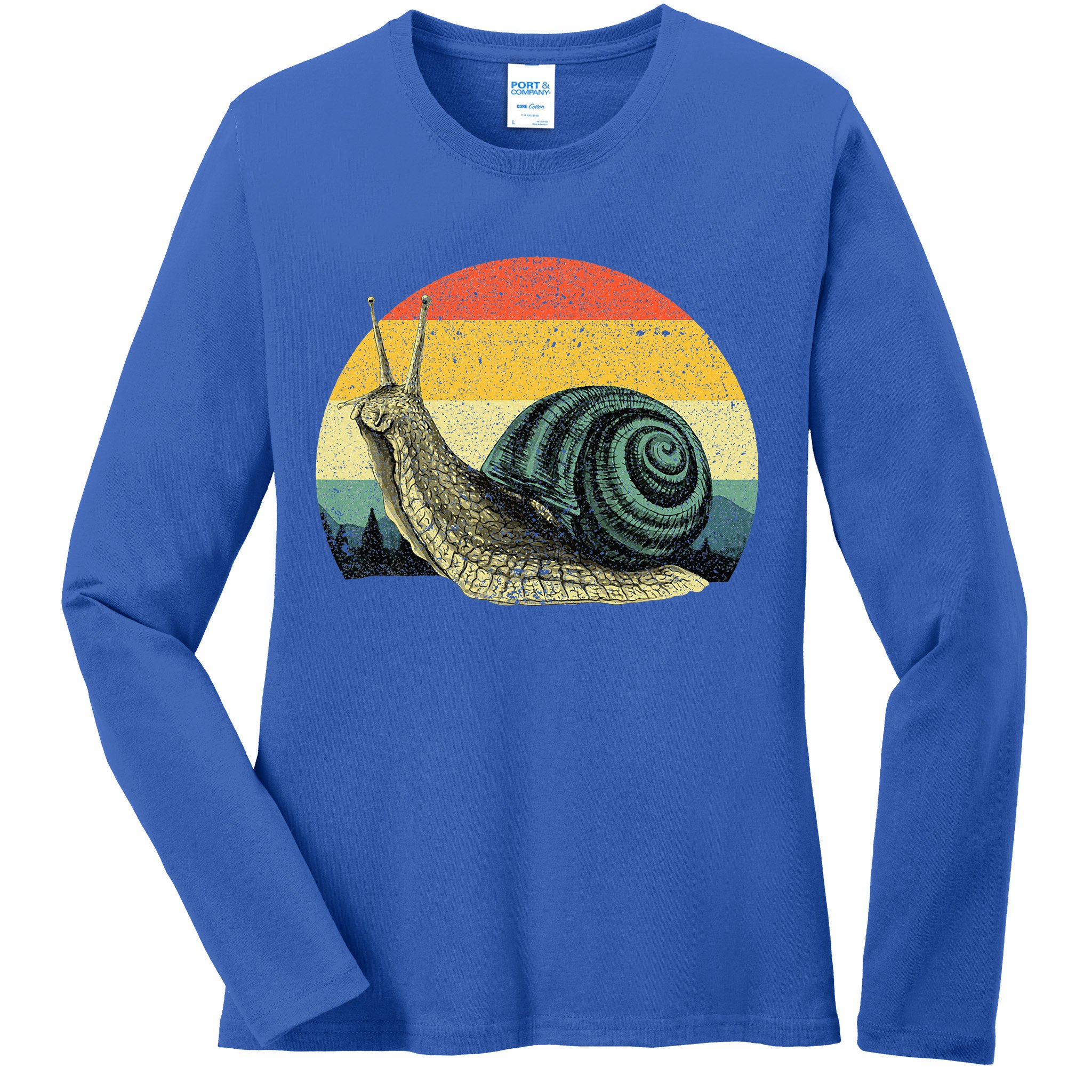 Cute Snail Slug Gardening Animal Lover Ladies Long Sleeve Shirt