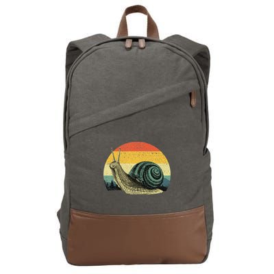 Cute Snail Slug Gardening Animal Lover Cotton Canvas Backpack