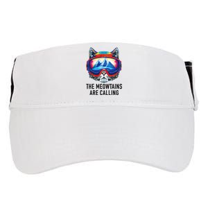 Cool Snowboard Ski Lover Mountain Skier Funny Cat Mountains Adult Drive Performance Visor