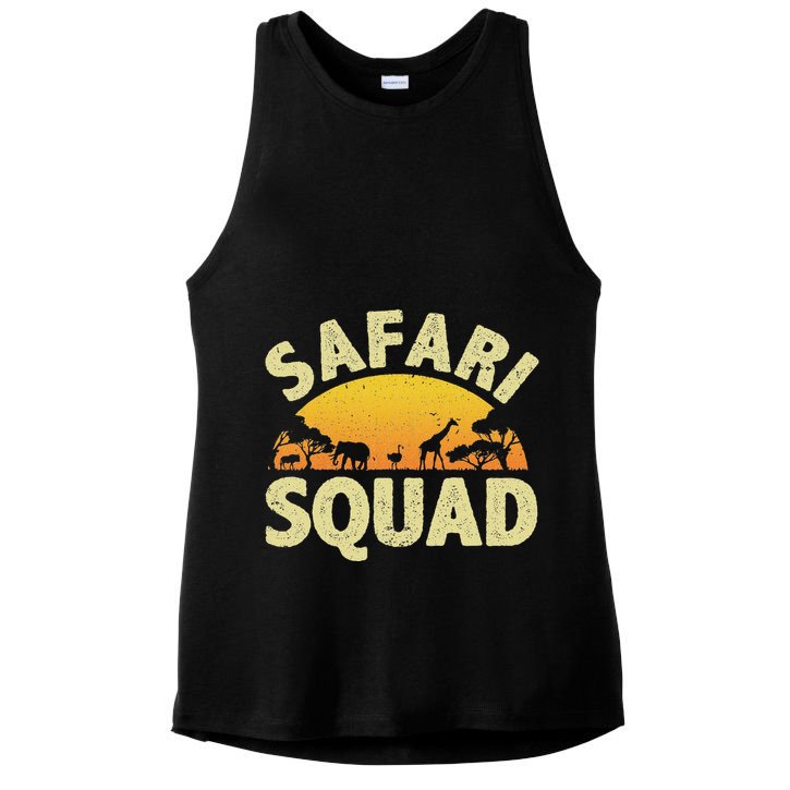 Cool Safari Squad For Women Zoo Animal African Jungle Ladies PosiCharge Tri-Blend Wicking Tank