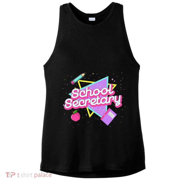 Cute School Secretary 80s 90s Back To School Ladies PosiCharge Tri-Blend Wicking Tank