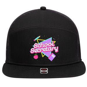 Cute School Secretary 80s 90s Back To School 7 Panel Mesh Trucker Snapback Hat