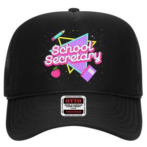 Cute School Secretary 80s 90s Back To School High Crown Mesh Back Trucker Hat