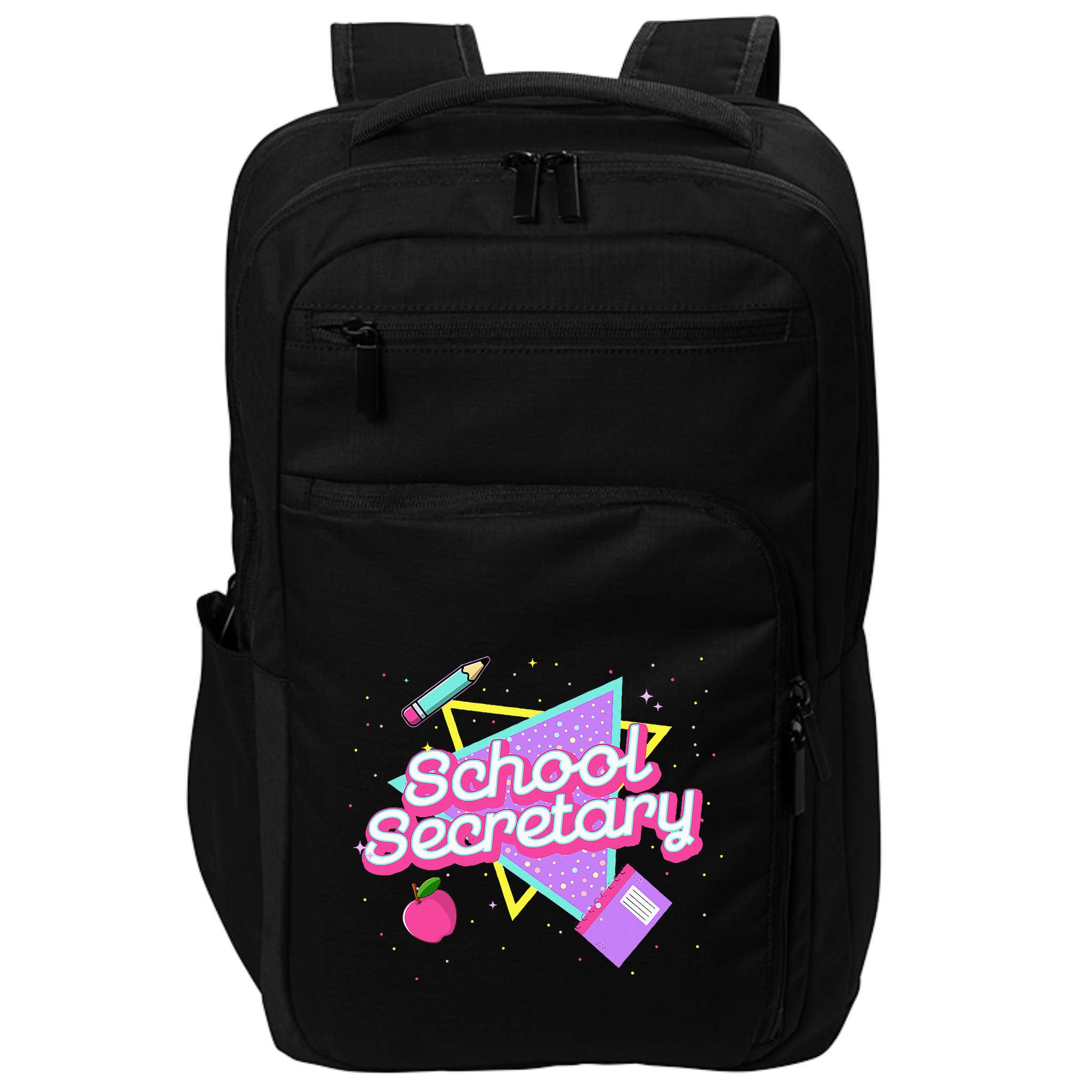 Cute School Secretary 80s 90s Back To School Impact Tech Backpack