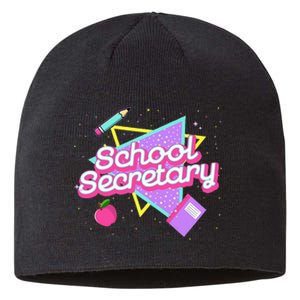 Cute School Secretary 80s 90s Back To School Sustainable Beanie