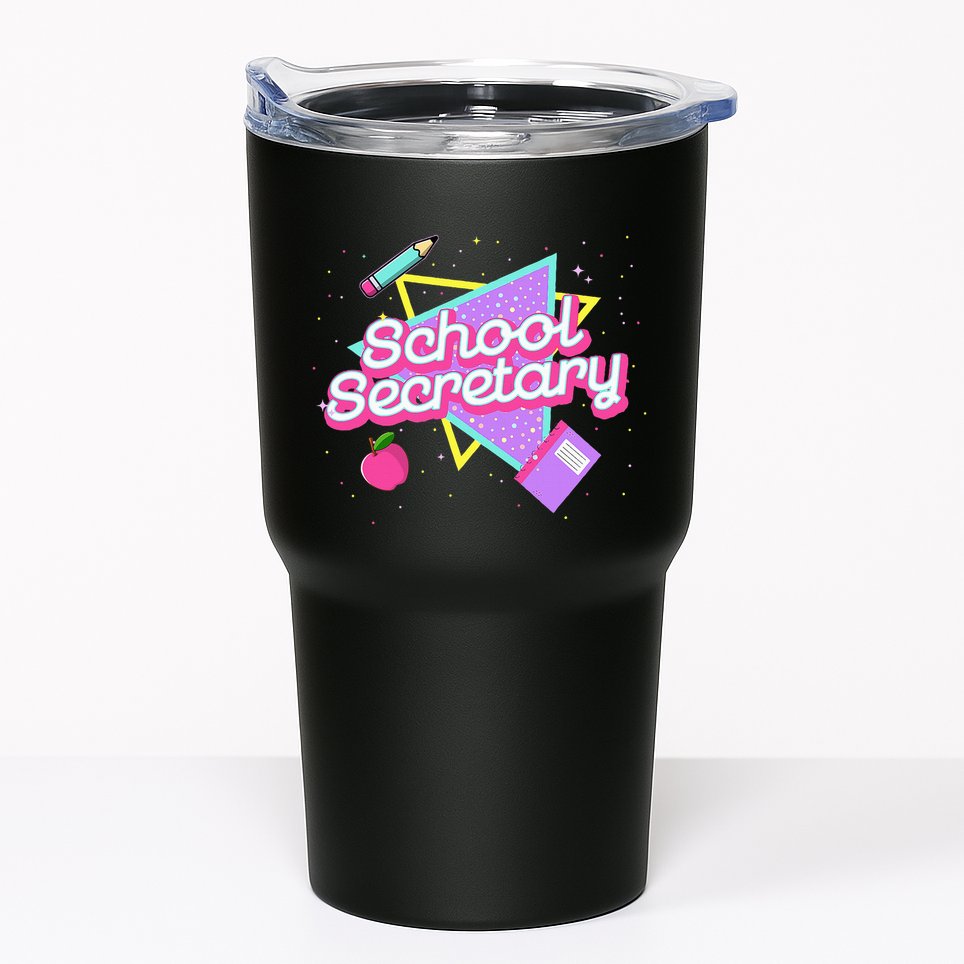 Cute School Secretary 80s 90s Back To School Tumbler