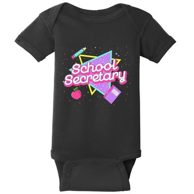 Cute School Secretary 80s 90s Back To School Baby Bodysuit