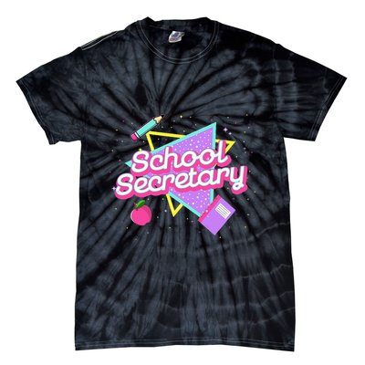 Cute School Secretary 80s 90s Back To School Tie-Dye T-Shirt