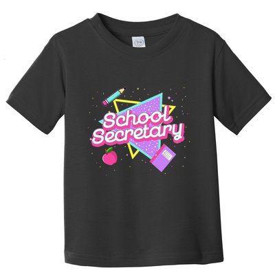 Cute School Secretary 80s 90s Back To School Toddler T-Shirt