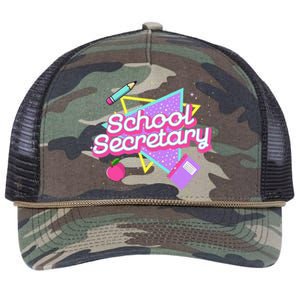 Cute School Secretary 80s 90s Back To School Retro Rope Trucker Hat Cap