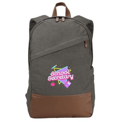 Cute School Secretary 80s 90s Back To School Cotton Canvas Backpack