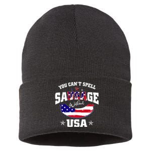 CanT Spell Sausage Without Usa Sustainable Knit Beanie