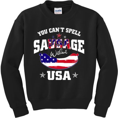 CanT Spell Sausage Without Usa Kids Sweatshirt