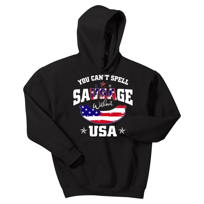 CanT Spell Sausage Without Usa Kids Hoodie