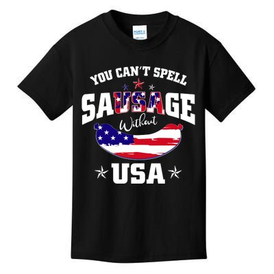 CanT Spell Sausage Without Usa Kids T-Shirt