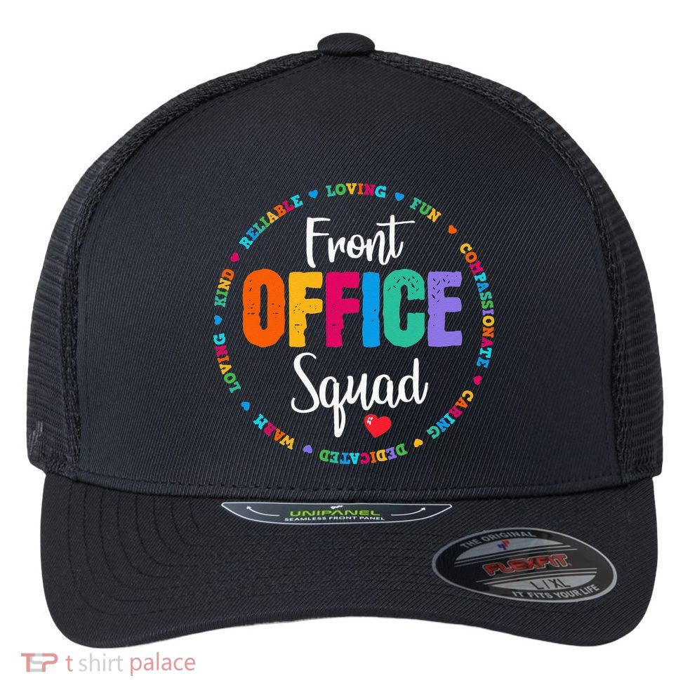 Cute School Secretary Admin Appreciation Front Office Squad Flexfit Unipanel Trucker Cap