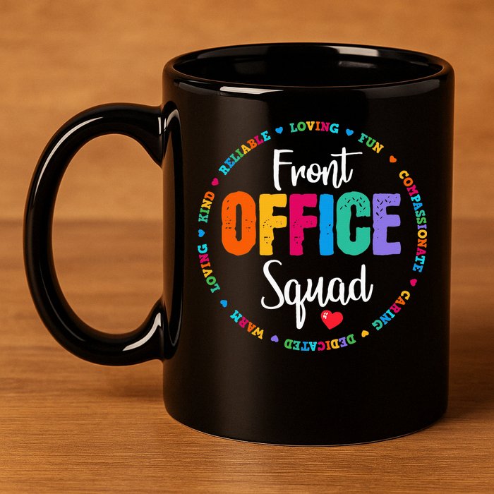 Cute School Secretary Admin Appreciation Front Office Squad 11oz C Handle Ceramic Mug