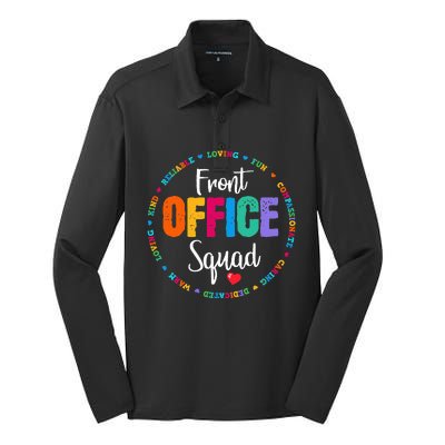 Cute School Secretary Admin Appreciation Front Office Squad Silk Touch Performance Long Sleeve Polo