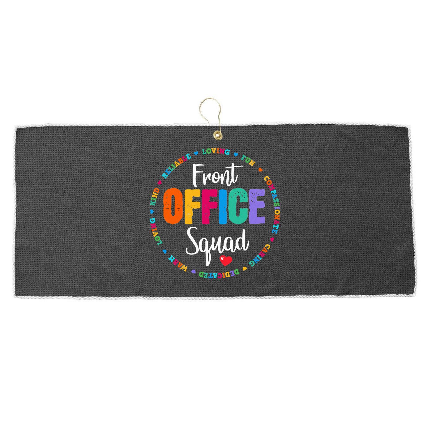 Cute School Secretary Admin Appreciation Front Office Squad Large Microfiber Waffle Golf Towel
