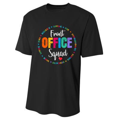 Cute School Secretary Admin Appreciation Front Office Squad Performance Sprint T-Shirt